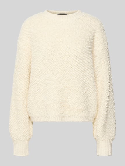 someday. Relaxed Fit Pullover in Bouclé-Optik mit Woll-Anteil Modell 'Telena' Ecru 2