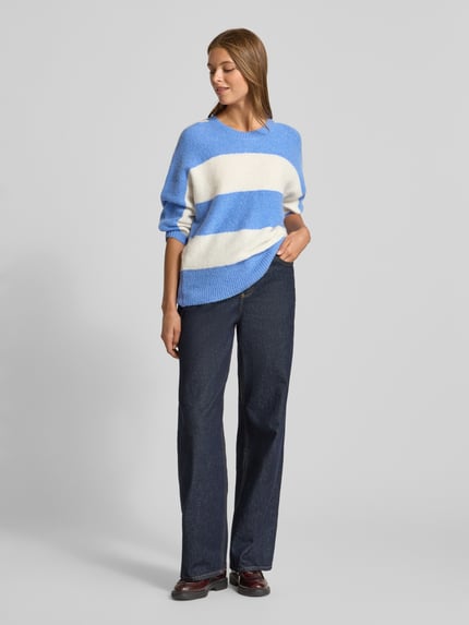 Fynch-Hatton Strickpullover mit Rundhalsausschnitt Royal 1