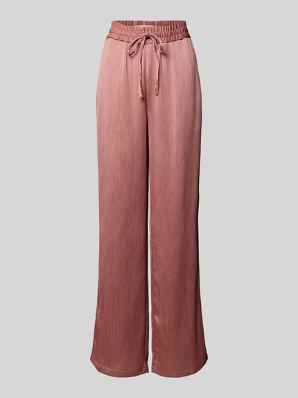 Productfoto, Hose mit Kordelzug Modell 'Francesca' van GUIDO MARIA KRETSCHMER WOMAN in roze, uitlopende fit, elastische taille met koord, ribstructuur