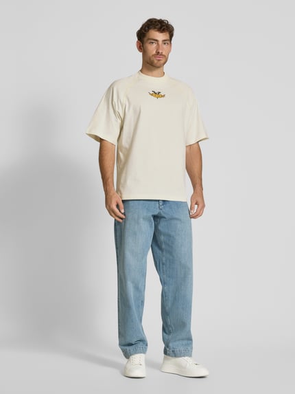 Carlo Colucci Oversized T-shirt met labelprint Offwhite - 1