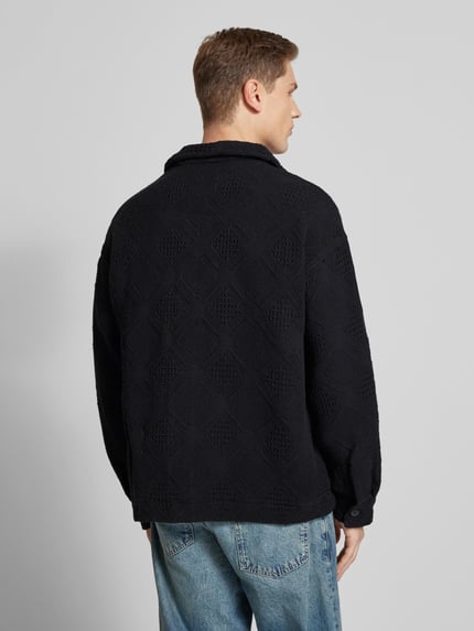 JACK & JONES Regular Fit Freizeithemd mit Strukturmuster Modell 'GREENPOINT' Black 5