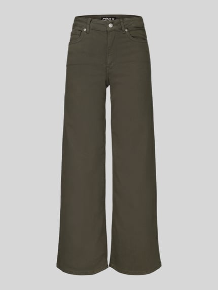 ONLY Wide & loose fit jeans katoenmix model 'MADISON' Olijfgroen - 2