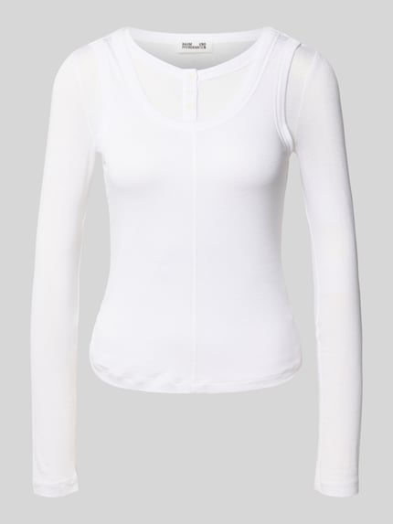 Shirt met lange mouwen van viscosemix Shop The Look MANNEQUINE