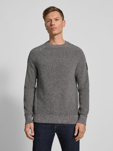 Tom Tailor Denim Regular Fit Strickpullover aus reiner Baumwolle Anthrazit Melange 4