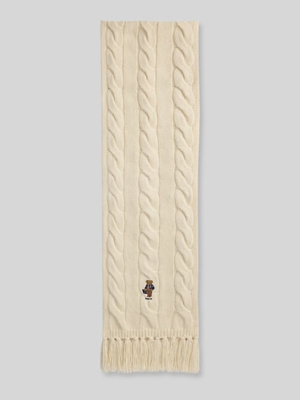 Polo Ralph Lauren Schal aus Woll-Mix mit Polo-BEAR-Motiv Offwhite 3