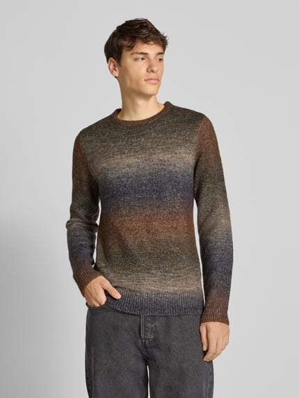 Blend Strickpullover mit Rundhalsausschnitt Modell 'DANNIE' Oliv 4