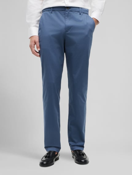 Tommy Hilfiger straight fit chino van katoenmix model 'DENTON' Petrol - 4