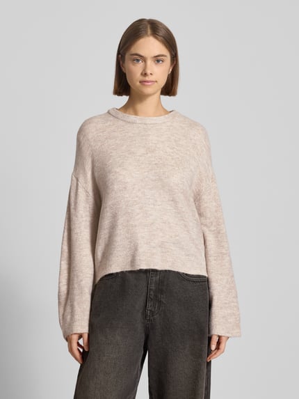 ONLY Regular Fit Strickpullover mit Rundhalsausschnitt Modell 'SIMONI' Offwhite 4