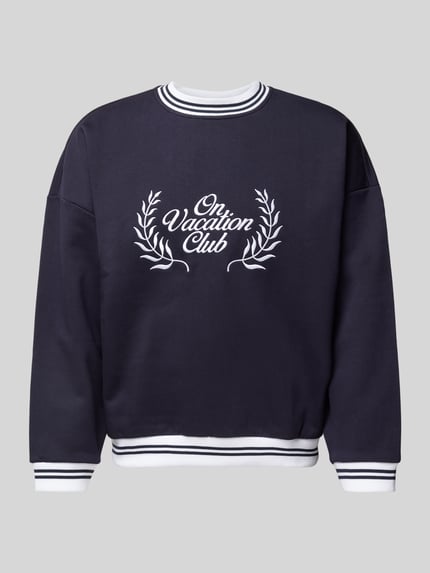 On Vacation Sweatshirt mit Label-Print Modell 'Laurel' Marine 2