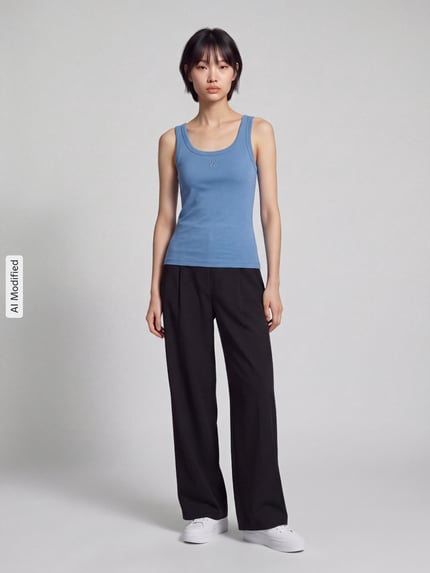 HUGO Tanktop mit Logo-Stitching Modell 'Datamia' Hellblau 1