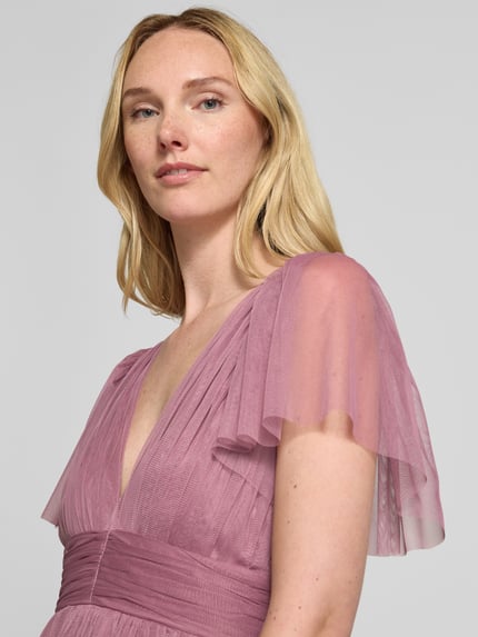 Lace & Beads Cocktailkleid im Stufen-Look mit V-Ausschnitt Rose 3