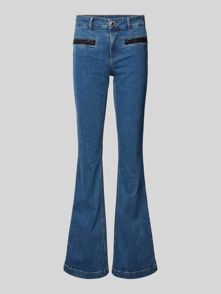 Liu Jo White High waist flared jeans met riemlussen Jeansblauw - 2