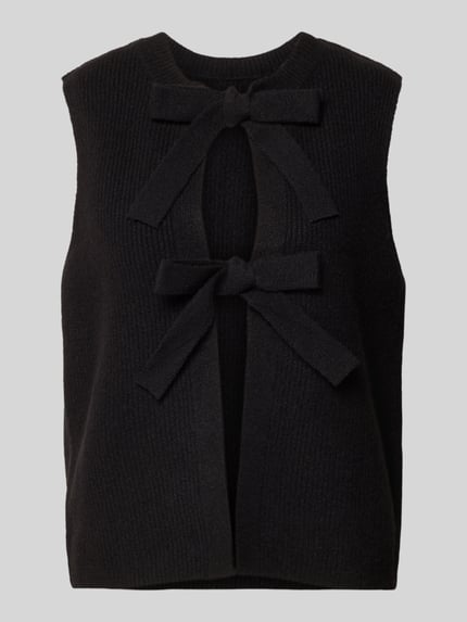 PIECES Regular fit mouwloos vest met wol Model 'SILLY' Zwart - 2