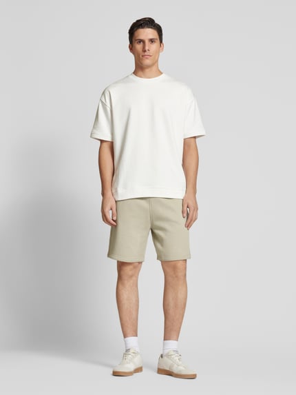 Tom Tailor Denim Relaxed fit sweatshorts in een katoenmix in joggerstijl Beige - 1