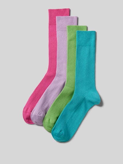 DillySocks Socken mit Strukturmuster im 4er-Pack Blau 1
