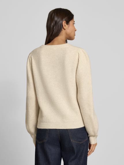 mbyM Sweter z dzianiny krój regular fit z dodatkiem wełny model „Farrell” Biały 5