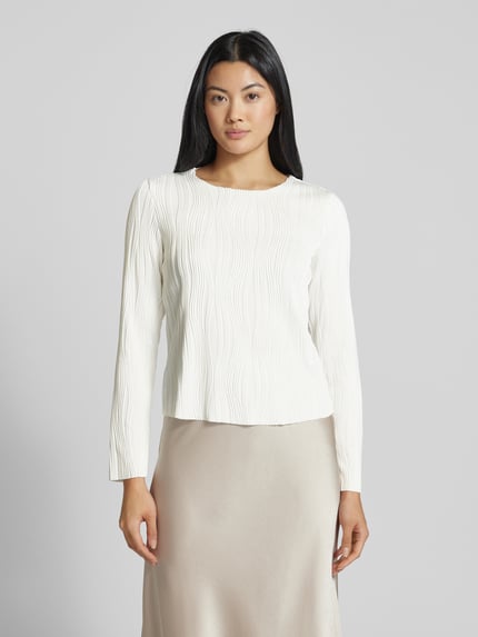 Christian Berg Woman Selection Shirt met lange mouwen en structuurmotief Ecru - 4