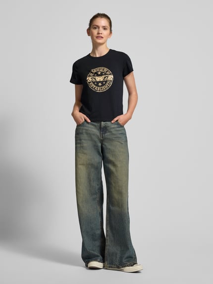 REVIEW T-Shirt mit Label-Print Black 1