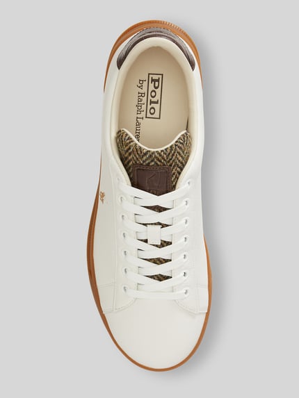Polo Ralph Lauren Sneaker mit Kontrastsohle aus Rindsnappa Weiss 3