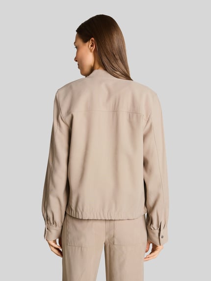 Tom Tailor relaxed fit blouson met tunnelkoord Taupe - 5