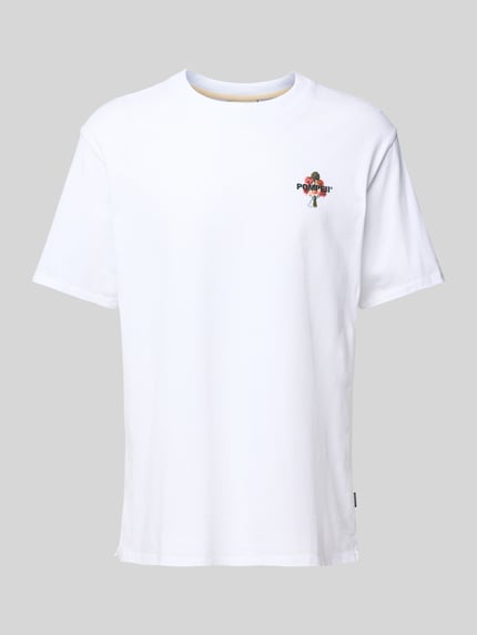 POMPEII BRAND T-Shirt mit Label-Print Weiss 2