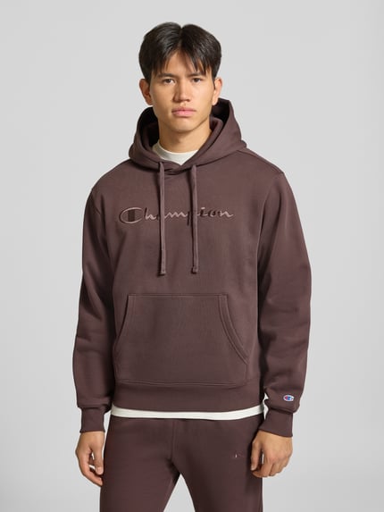Champion Bluza z kapturem o kroju relaxed fit z mieszanki bawełny z wyhaftowanym logo Czekoladowy 4