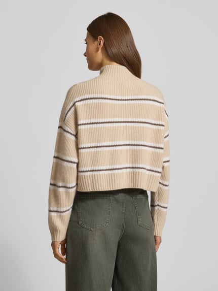 Staud Cropped Strickpullover aus reinem Kaschmir Sand 5