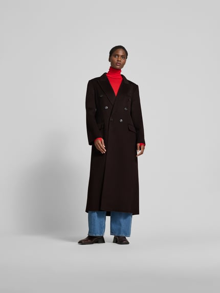 Victoria Beckham Mantel mit Reverskragen Dunkelbraun 4