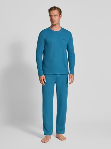 BOSS Regular fit sweatpants van katoenmix Petrol - 1
