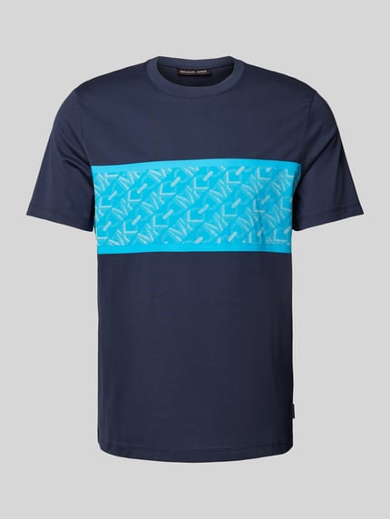 Michael Kors T-Shirt mit Label-Print Modell 'EMPIRE STRIPE' Marine 2
