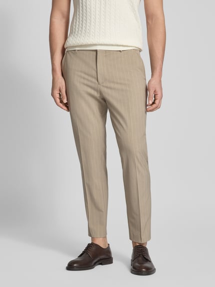 Selected Slim Fit Anzughose mit Nadelstreifenmuster Modell 'SLIM-LIAM' Sand 4