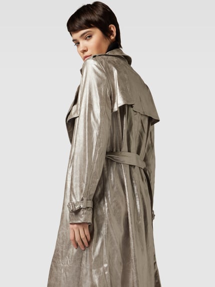 GUESS Trenchcoat mit Taillengürtel Modell 'ADELE' Silber 3