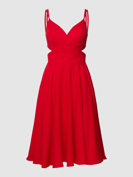 LUXUAR FASHION Cocktailkleid mit Cut Out Rot 2