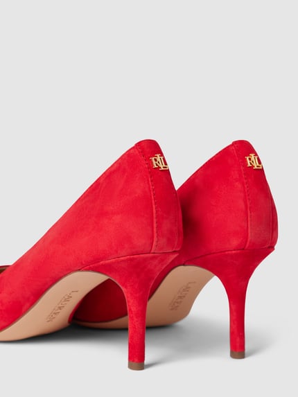 Lauren Ralph Lauren Pumps van leer met labelapplicatie, model 'LANETTE' Rood - 2