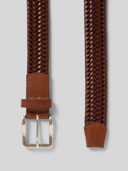 Produktfoto, Flexibler Flechtgürtel mit Dornschließe von Lloyd Men's Belts in klassischer Form, braun, Flecht-Optik, 3 cm breit