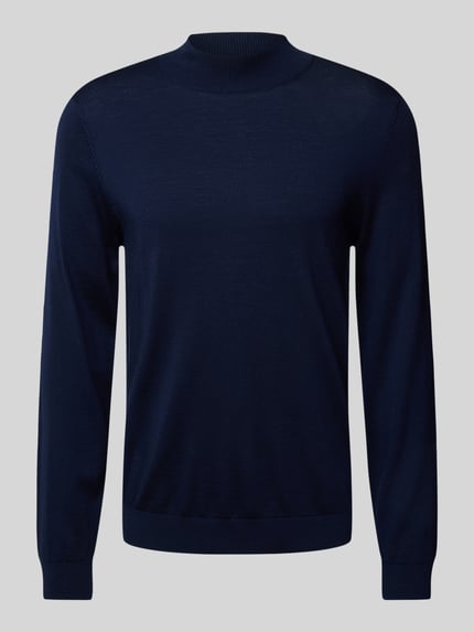 Selected Strickpullover mit Stehkragen Modell 'TRAY' Dunkelblau 2