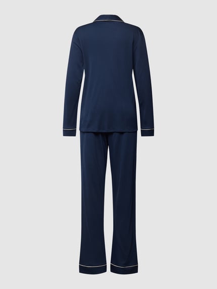 HANRO Regular fit pyjama van puur katoen Donkerblauw - 3