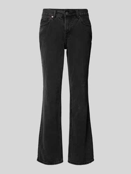 VERO MODA Straight fit high waist jeans met studs, model 'FILIPPA' Zwart - 2