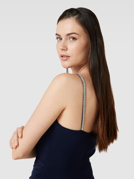 LUXUAR FASHION Abendkleid in Wasserfalloptik Marine 3