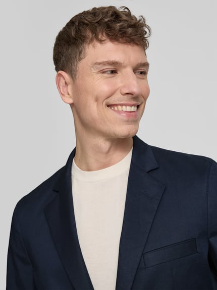 HUGO Marynarka o kroju regular fit z mieszanki bawełny model 'HANFRED' Granatowy 3