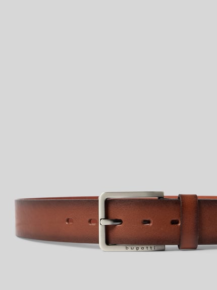 Produktfoto, Gürtel aus Leder mit Dornschließe Modell 'bugatti' von bugatti, braunes Rindsleder, klassische Form, 4 cm breit