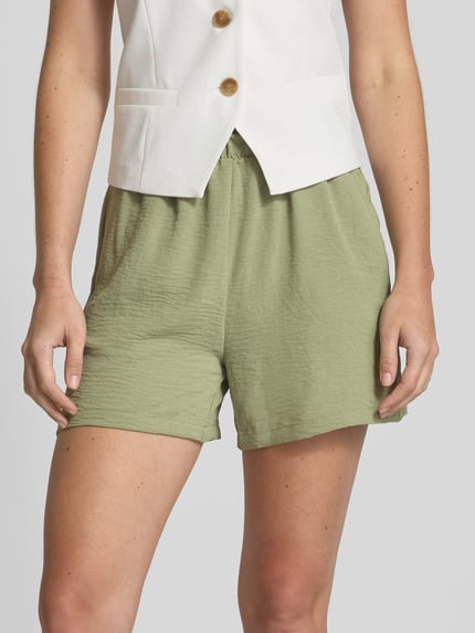 VILA Korte broek met elastische band, model 'JOSA' Rietgroen - 3