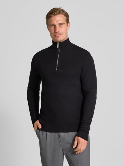Selected Regular fit schipperstrui van puur katoen, model 'DANE' Zwart - 4