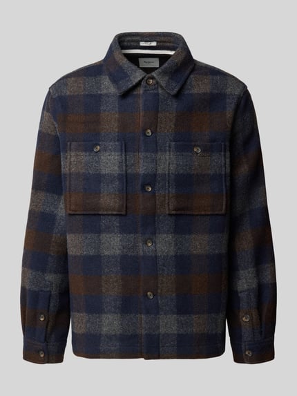 Pepe Jeans Regular Fit Flanellhemd mit Brusttaschen Modell 'RUHR' Jeansblau 1