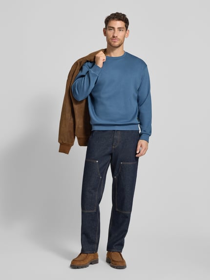 Tom Tailor Denim Regular Fit Sweatshirt aus Baumwoll-Mix Jeansblau 1