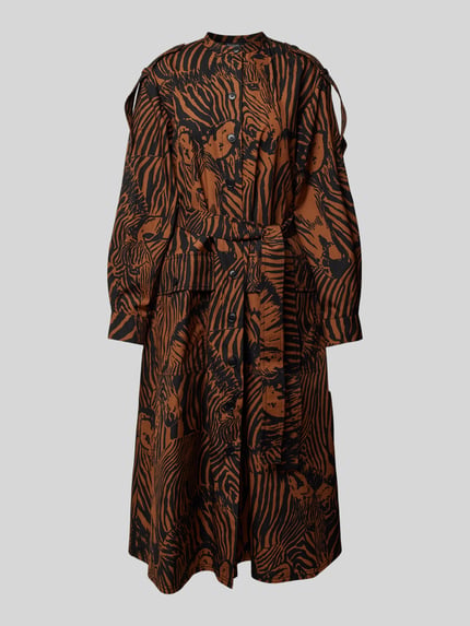 Weekend Max Mara Hemdblusenkleid mit Animal-Print Modell 'UNIONE' Cognac 2