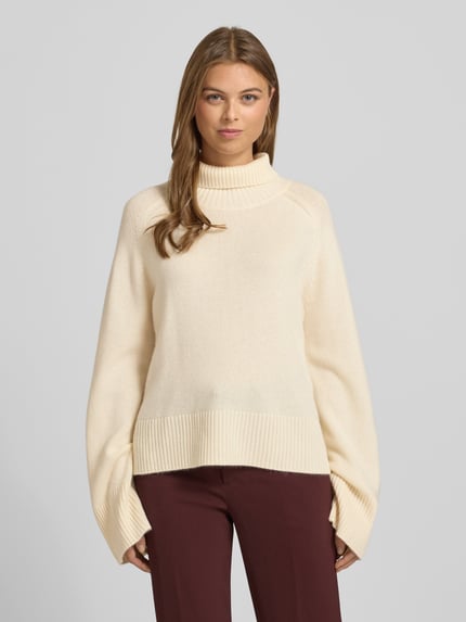 BOSS Regular Fit Rollkragenpullover aus reinem Kaschmir Modell 'FALONSO' Offwhite 4