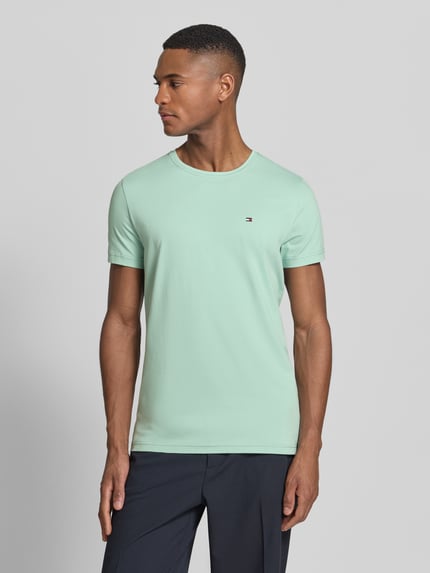 Tommy Hilfiger Slim Fit T-shirt van katoenmix Mintgroen - 4