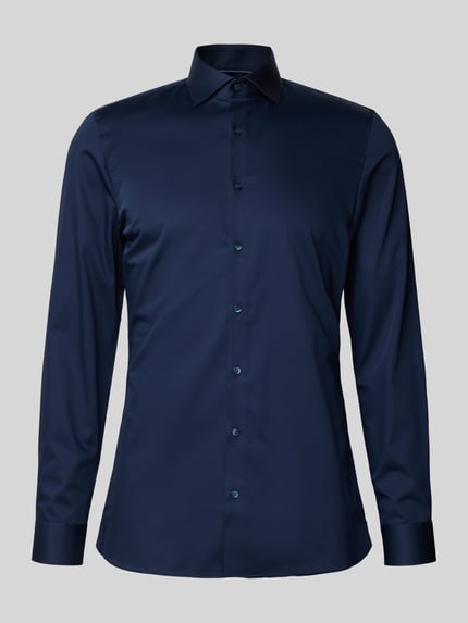 OLYMP No. Six Koszula biznesowa o kroju super slim fit z kołnierzykiem typu kent Granatowy 2