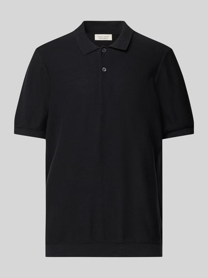 Casual Friday Relaxed Fit Poloshirt mit Strukturmuster Modell 'EDWARD' Dunkelblau 2